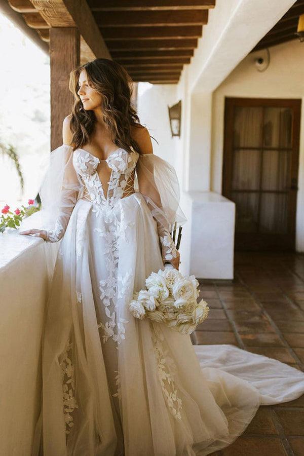 romantic bohemian wedding dresses